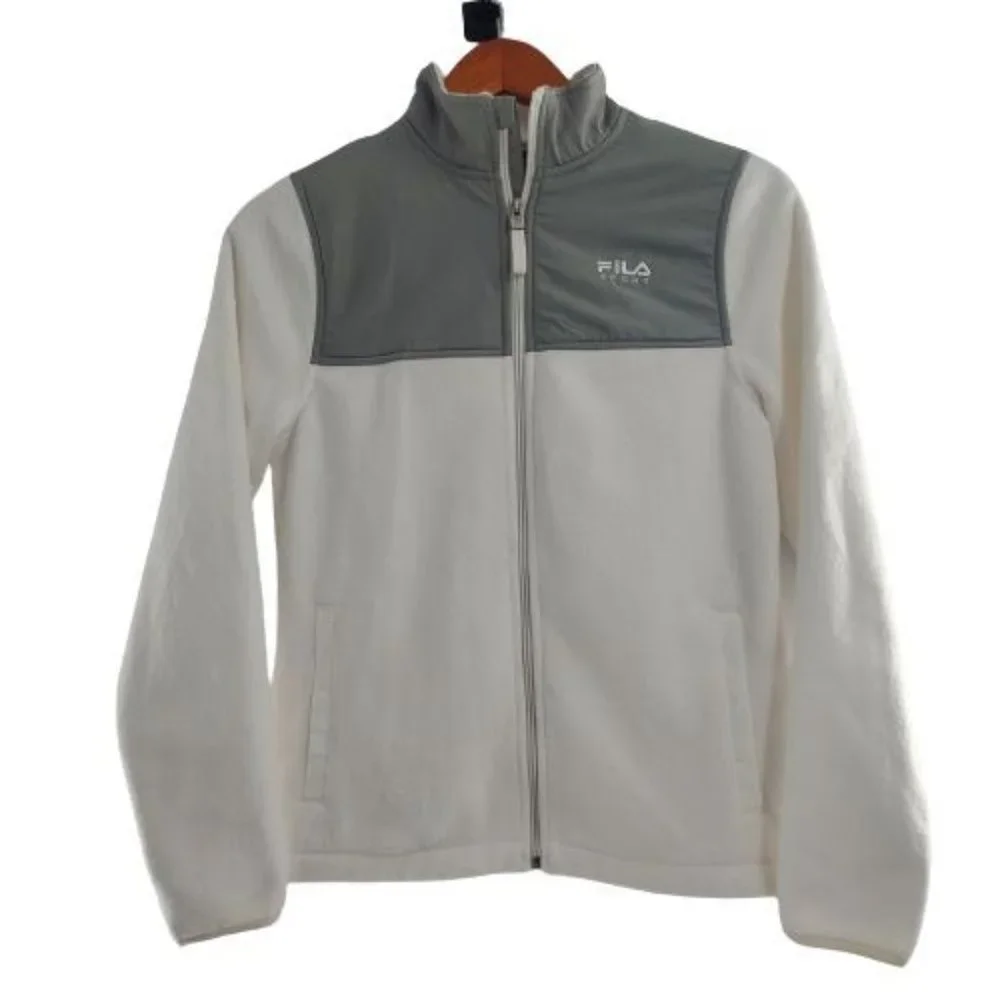 FILA Sport Women's Color Block Performance Fleece Jacket Gray/White Size XS - Picture 4 of 11